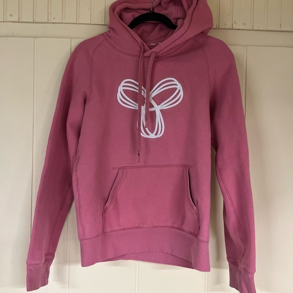 Aritzia Pink Hoodie with White Design